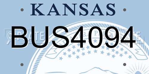 BUS4094 Kansas License Plate