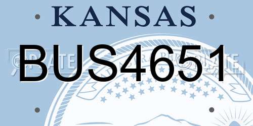 BUS4651 Kansas License Plate