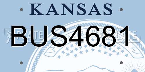 BUS4681 Kansas License Plate