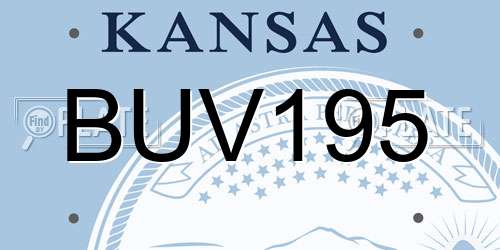 BUV195 Kansas License Plate