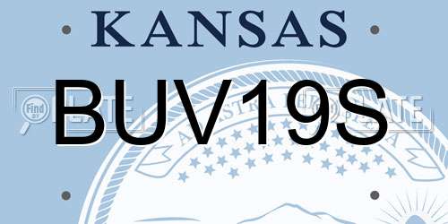 BUV19S Kansas License Plate