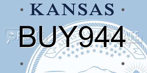 BUY944 Kansas License Plate