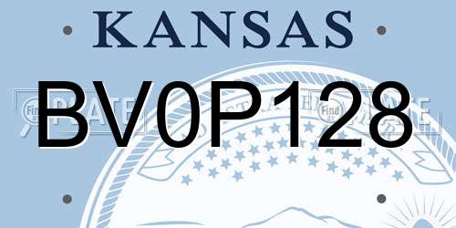 BV0P128 Kansas License Plate