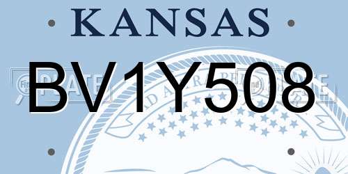 BV1Y508 Kansas License Plate