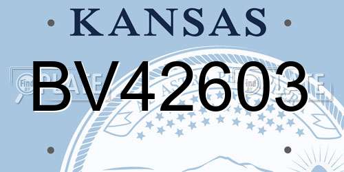 BV42603 Kansas License Plate