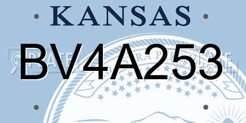 BV4A253 Kansas License Plate