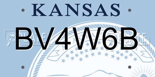 BV4W6B Kansas License Plate
