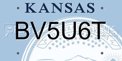 BV5U6T Kansas License Plate