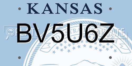 BV5U6Z Kansas License Plate