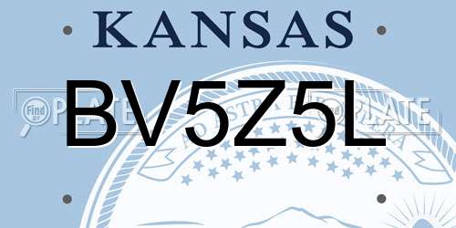 BV5Z5L Kansas License Plate