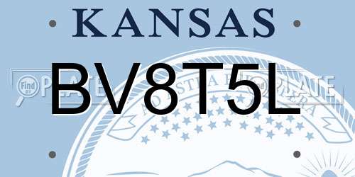BV8T5L Kansas License Plate