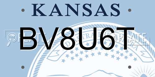 BV8U6T Kansas License Plate