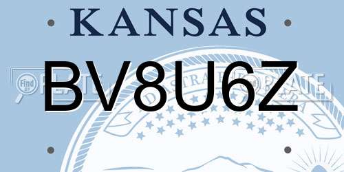 BV8U6Z Kansas License Plate