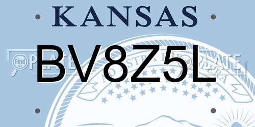BV8Z5L Kansas License Plate