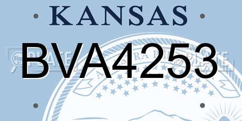 BVA4253 Kansas License Plate