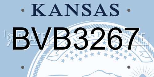 BVB3267 Kansas License Plate