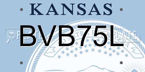 BVB75L Kansas License Plate