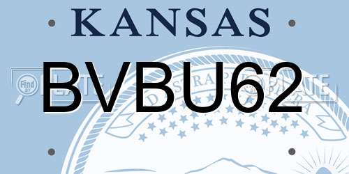 BVBU62 Kansas License Plate