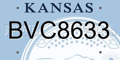 BVC8633 Kansas License Plate