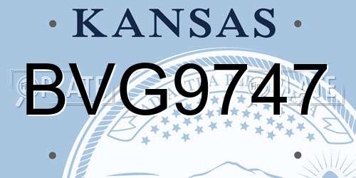 BVG9747 Kansas License Plate