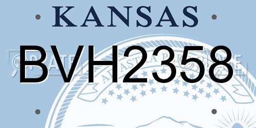 BVH2358 Kansas License Plate