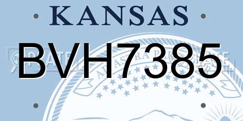BVH7385 Kansas License Plate
