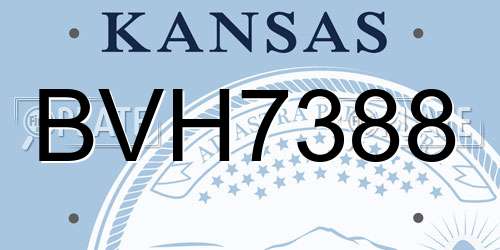 BVH7388 Kansas License Plate