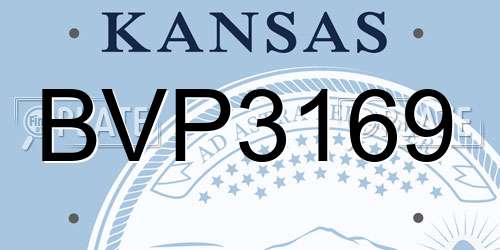 BVP3169 Kansas License Plate