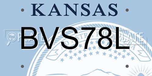 BVS78L Kansas License Plate