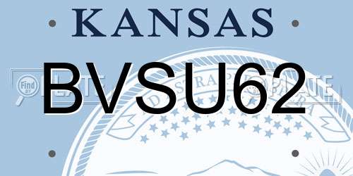 BVSU62 Kansas License Plate