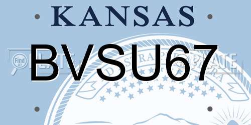 BVSU67 Kansas License Plate