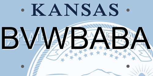 BVWBABA Kansas License Plate