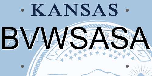 BVWSASA Kansas License Plate