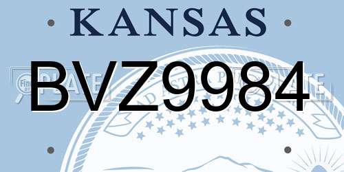 BVZ9984 Kansas License Plate