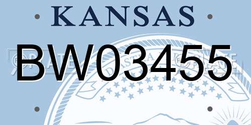BW03455 Kansas License Plate