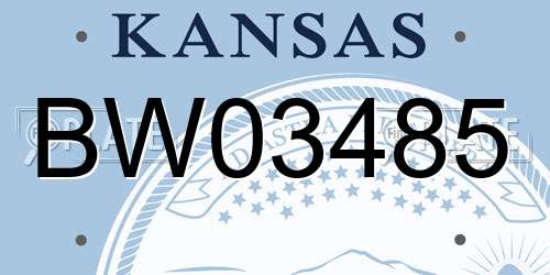 BW03485 Kansas License Plate