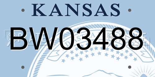 BW03488 Kansas License Plate