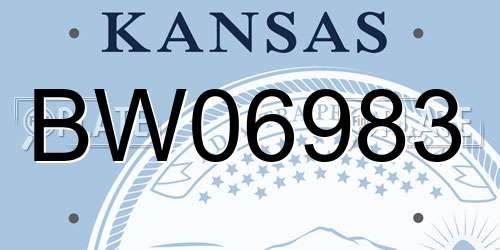 BW06983 Kansas License Plate