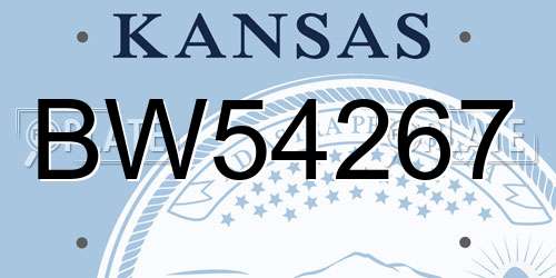 BW54267 Kansas License Plate