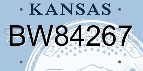 BW84267 Kansas License Plate