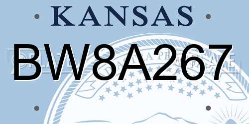 BW8A267 Kansas License Plate