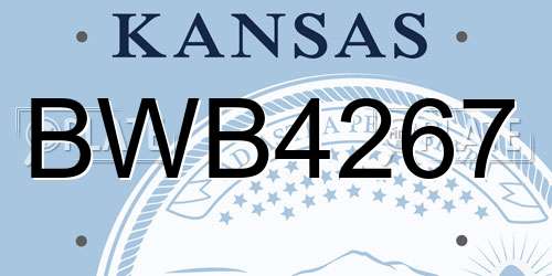 BWB4267 Kansas License Plate