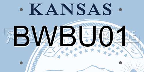 BWBU01 Kansas License Plate