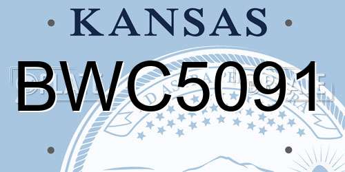 BWC5091 Kansas License Plate