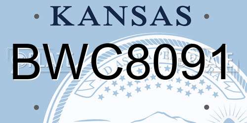 BWC8091 Kansas License Plate