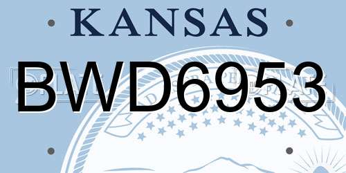BWD6953 Kansas License Plate