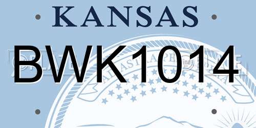 BWK1014 Kansas License Plate