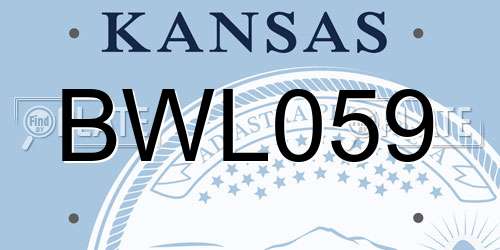 BWL059 Kansas License Plate