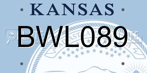 BWL089 Kansas License Plate