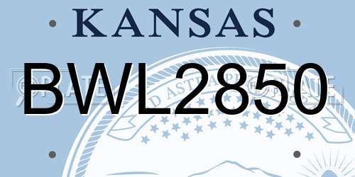 BWL2850 Kansas License Plate